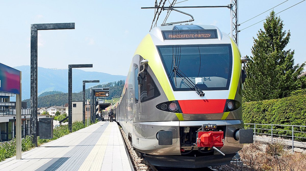 A train in Val Pusteria/Pustertal Valley