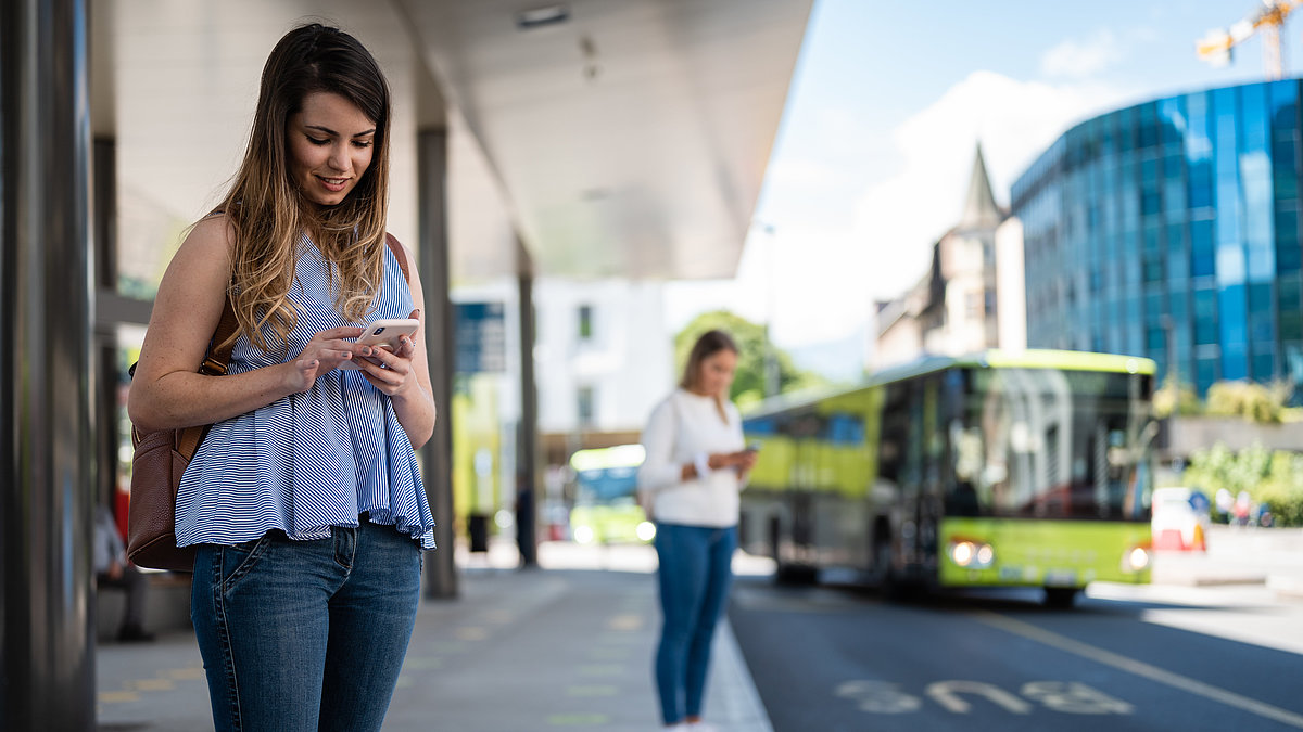 Student waiting for the bus