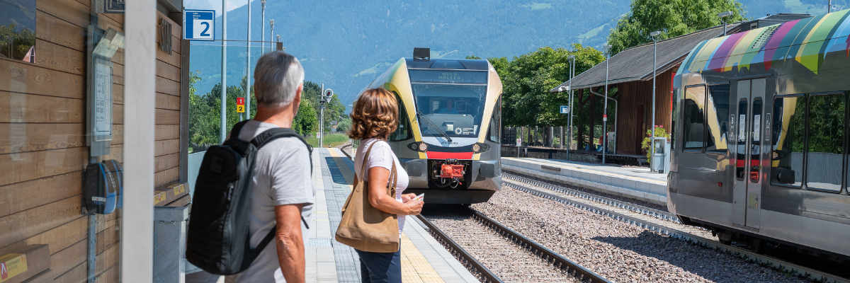 Tourists at the train station